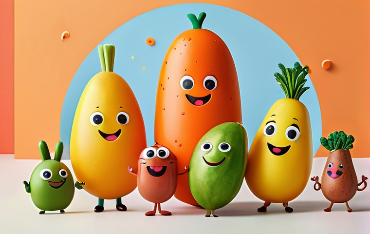 코코몽의 상업적 성공 분석 - A joyful and colorful scene featuring Cocomong, the sausage-shaped character, alongside his friends ...