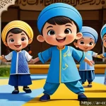 Home 19 코코몽 메인 스토리라인 - A vibrant and colorful illustration of Kokomon, a cheerful and friendly cartoon character designed f...
