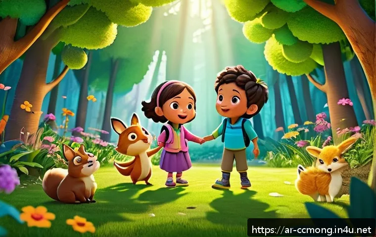 코코몽의 에피소드별 시청률 분석 - A vibrant animated scene from Kokomon featuring diverse main characters engaging in a lively forest ...