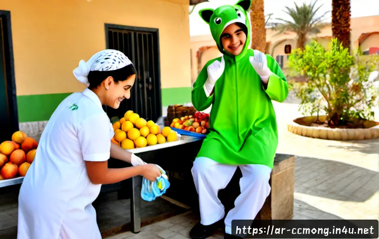 Home 17 코코몽과 어린이 건강 캠페인 - Photorealistic children’s health campaign in a bright community clinic courtyard in an Arab city, sm...